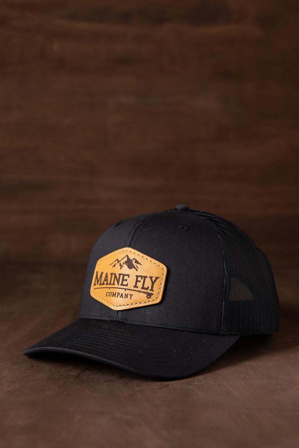 Maine Fly Co Leather Patch Hat 2 Maine Fly Co Leather Patch Hat - Image 2