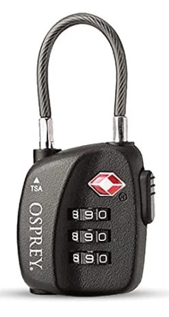 Osprey TSA 3 Dial Cable Lock Black