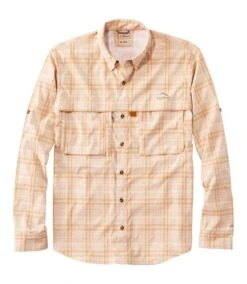 L.L.Bean Tropicwear Woven Shirt Long Sleeve Plaid Men's Regular