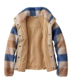 L.L.Bean Bean's Sherpa Fleece Jacket Women's Regular -Maine Sport Store Bean s Sherpa Fleece Jacket Women s Regular KatahdinKhakiPlaid 2