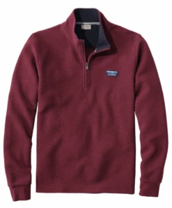 L.L.Bean Lakewashed Double-Knit Quarter-Zip Long Sleeve Men's Regular -Maine Sport Store LakewashedDouble KnitQuarter ZipLongSleeveMen sRegular DeepRosewoodHeather