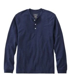L.L.Bean Performance Pima Long Sleeve Henley Men's Regular -Maine Sport Store PerformancePimaLongSleeveHenleyMen sRegular DArkIndigoHeather
