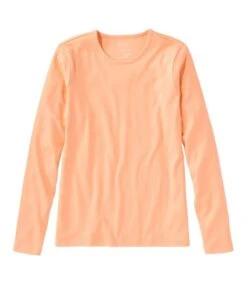 L.L.Bean Pima Crewneck Long Sleeve Women's Regular -Maine Sport Store PimaCrewneckLongSleeveWomen sRegular Peach 1