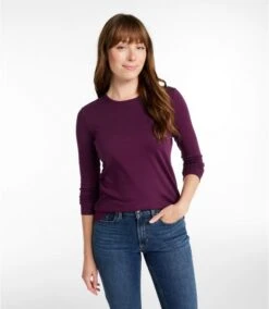 L.L.Bean Pima Crewneck Long Sleeve Women's Regular