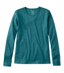 L.L.Bean Pima Crewneck Long Sleeve Women's Regular -Maine Sport Store PimaCrewneckLongSleeveWomen sRegular ShadeTeal 1