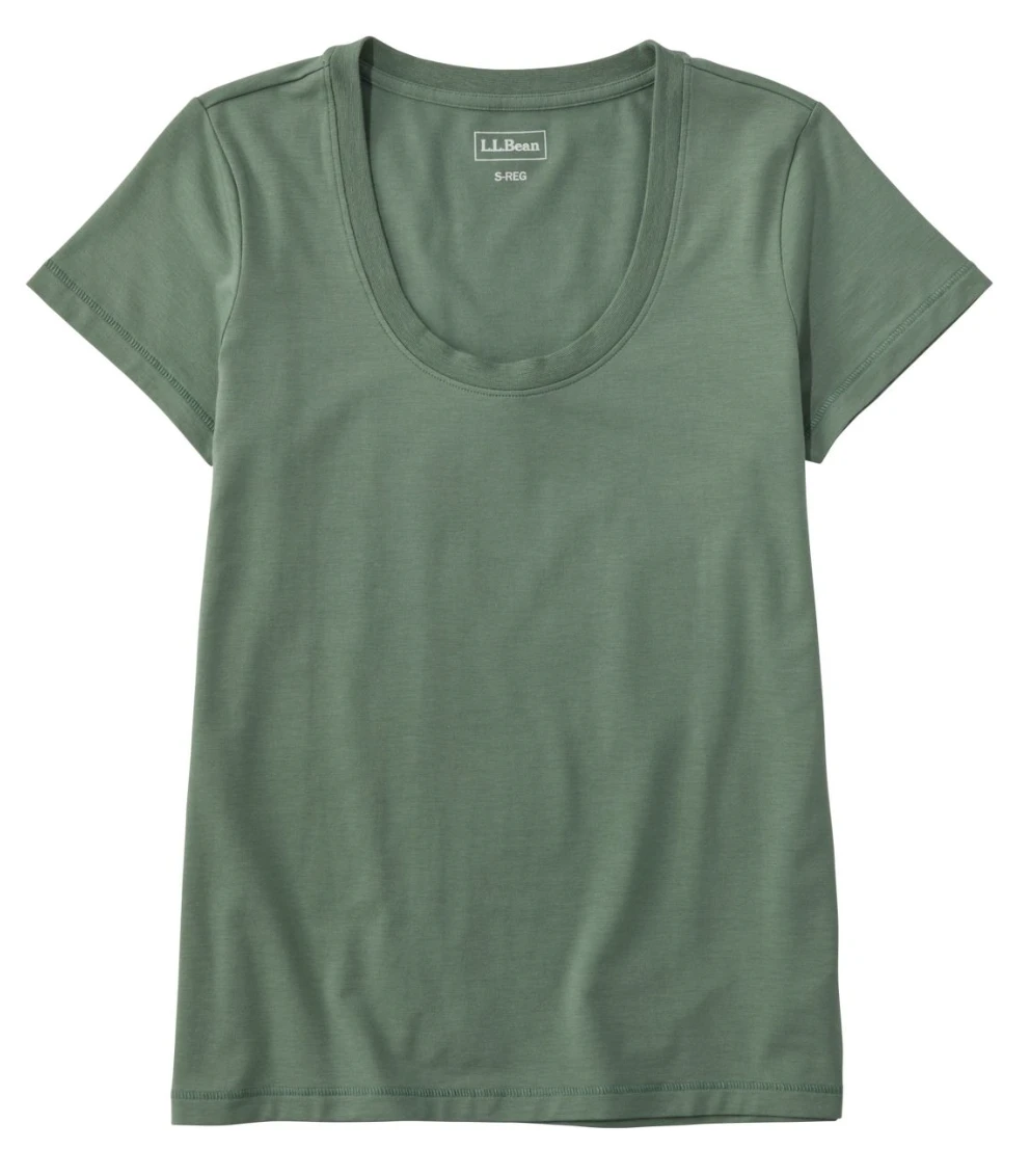 L.L.Bean Soft Stretch Supima Tee Scoopneck Short Sleeve Women's Regular 3 L.L.Bean Soft Stretch Supima Tee Scoopneck Short Sleeve Women's Regular - Image 3