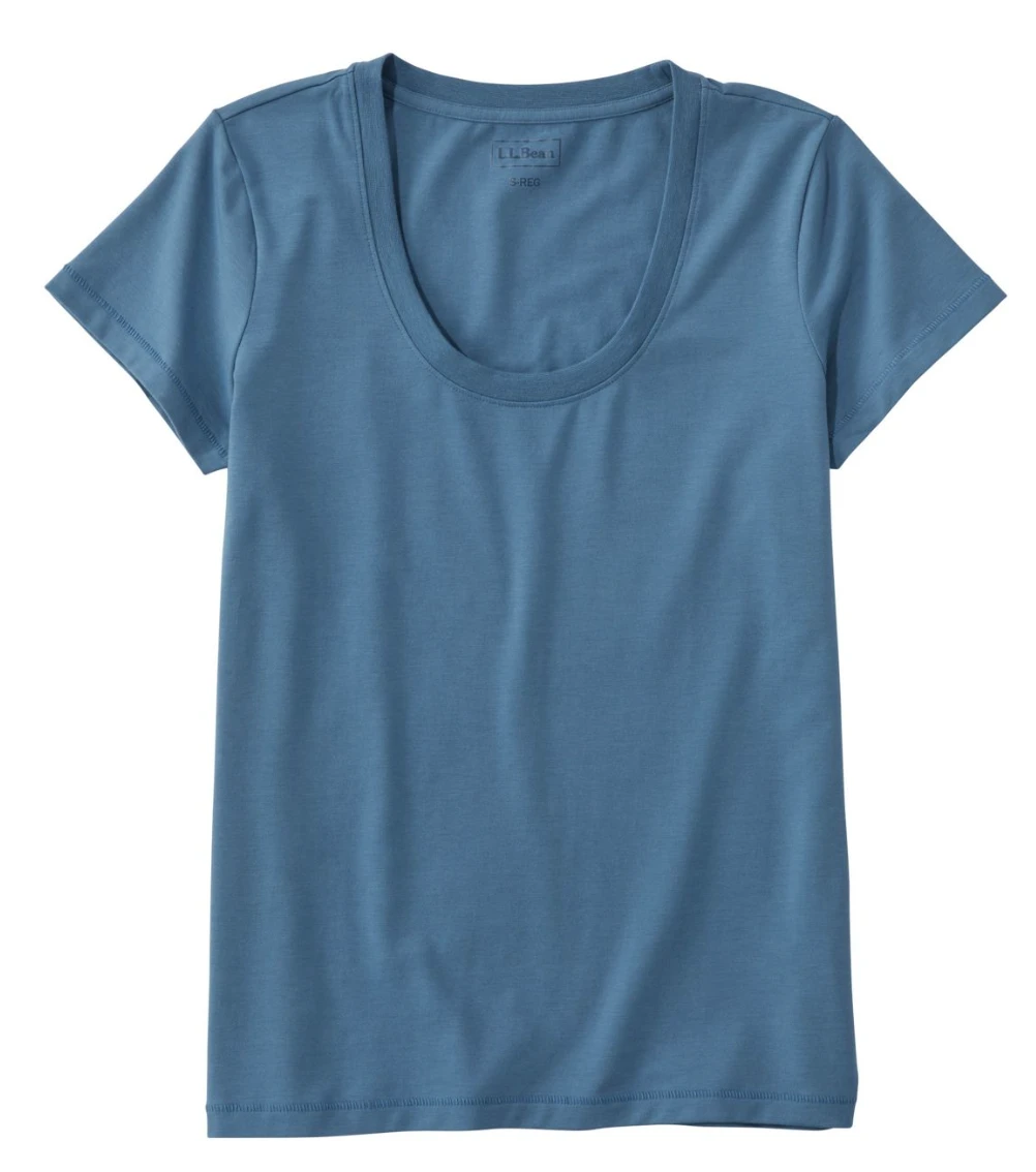 L.L.Bean Soft Stretch Supima Tee Scoopneck Short Sleeve Women's Regular 4 L.L.Bean Soft Stretch Supima Tee Scoopneck Short Sleeve Women's Regular - Image 4