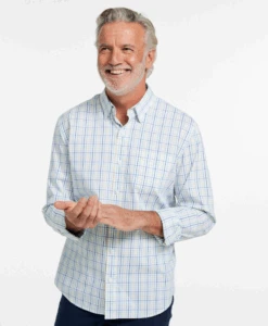 L.L.Bean Comfort Stretch Performance Shirt Long Sleeve Slightly Fitted Plaid Men's Regular